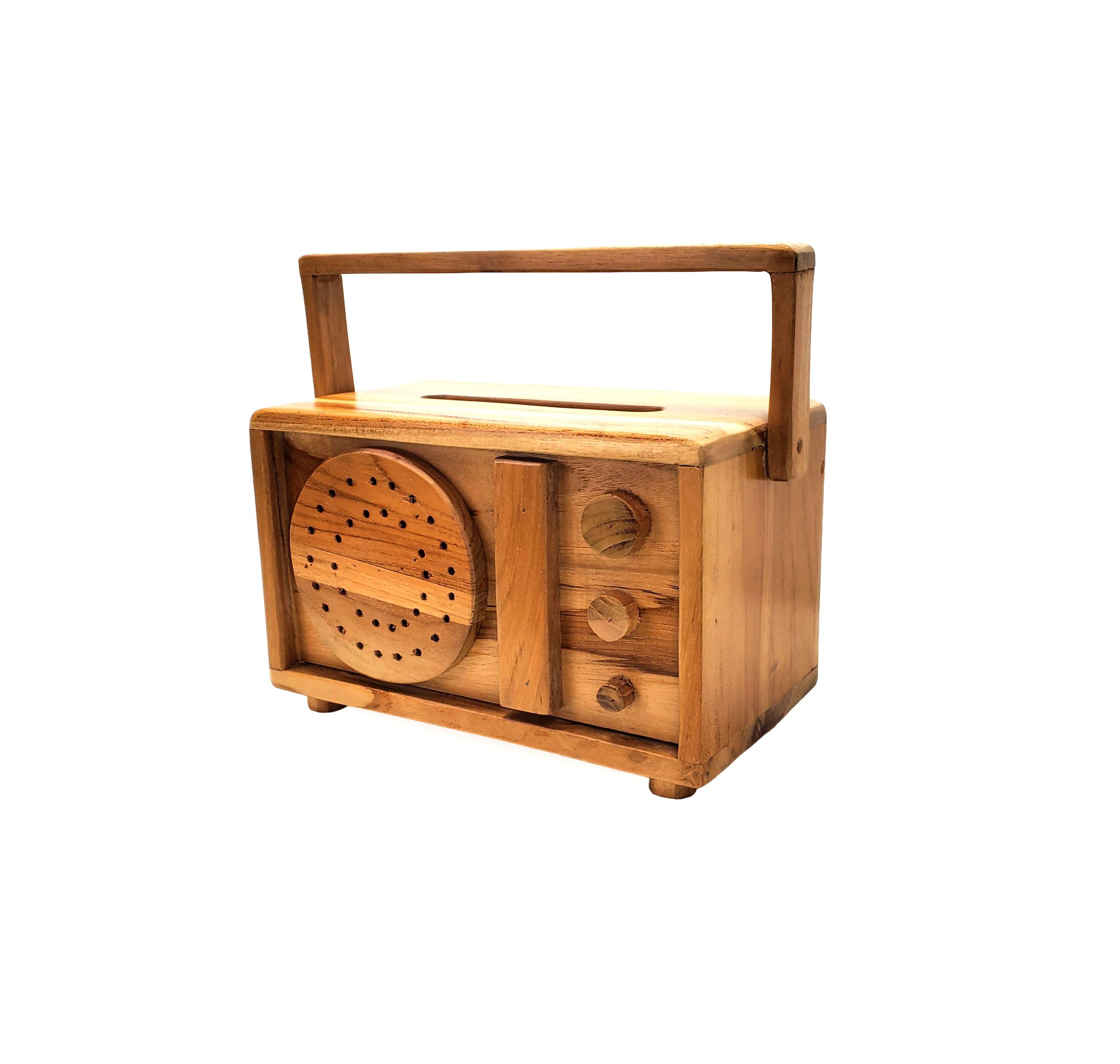 Wooden Tissue Box, Vintage Radio Tissue Box, Handcrafted Tissue Box,…
