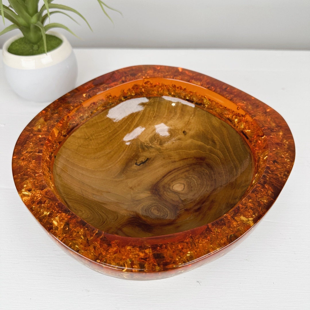 WOOD RESIN BOWL Teak Wood Bowl Natural Wood Bowl Wood Epoxy Etsy