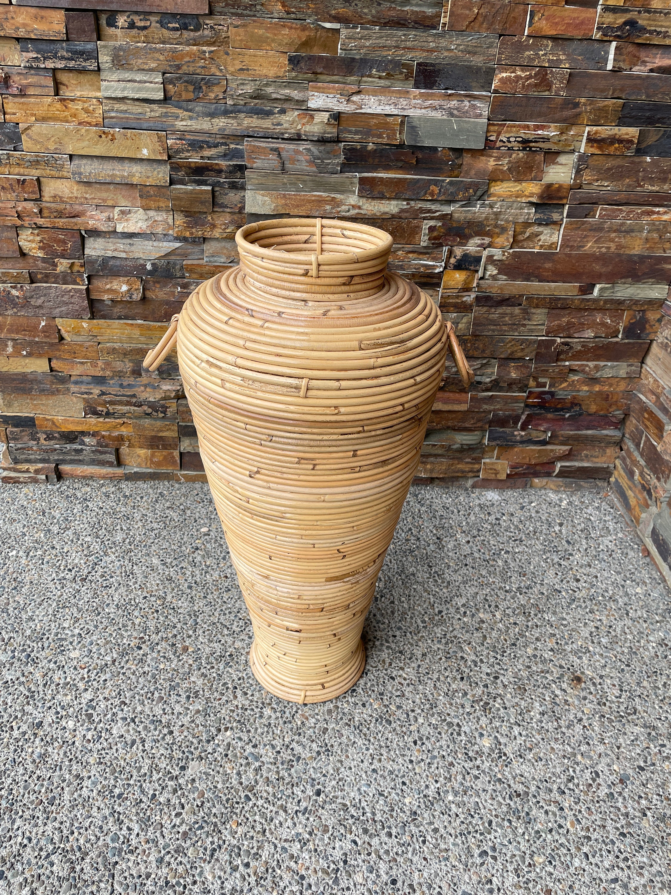 RATTAN FLOOR VASES Bamboo Floor Vases Tall Floor Vases Wood Etsy