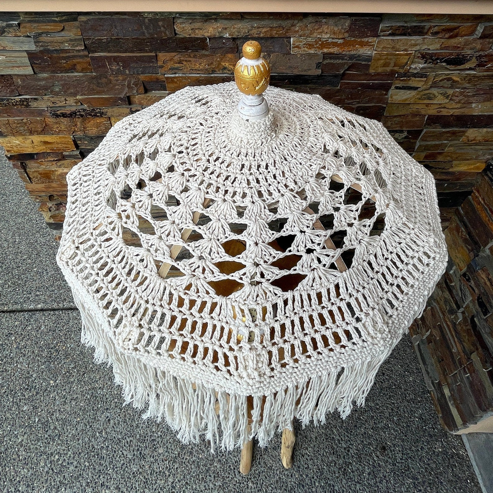 MACRAME TABLETOP UMBRELLA Balinese Umbrellas Wedding Etsy
