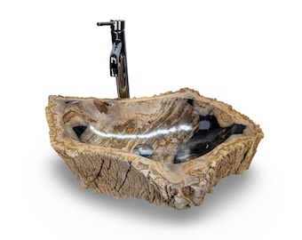 PETRIFIED FOSSIL SINK, Rustic Home Sink, Natural Stone Wash Basin Sink