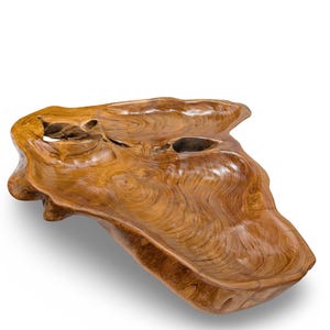 COASTAL WOOD TRAY, Turned Wood Tray, Carved Wood Tray, Rustic Wood Tray, Formed Wood Tray, Wood Serving Platter, Accent Wood Tray,