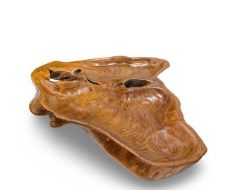 COASTAL WOOD TRAY, Turned Wood Tray, Carved Wood Tray, Rustic Wood Tray
