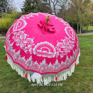 PINK BALI UMBRELLA, Umbrella Parasol, Wedding Umbrella, Asian Umbrella, Shade Umbrella, Garden Umbrella, Ceremony Umbrella, Bistro Umbrella
