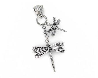 STERLING DRAGONFLY PENDANT, Dragonfly Medallion, Sterling Silver Dragonfly