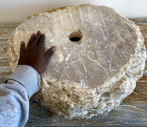 HOMIUSE Lavabo Piedra Lavabo Colgante 37-46 cm con Apertura para