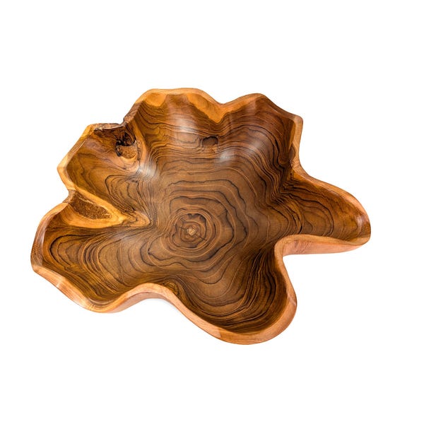 Wavy Centerpiece Bowl, Teak Centerpiece Bowl, Centerpiece Bowl, Countertop Bowl