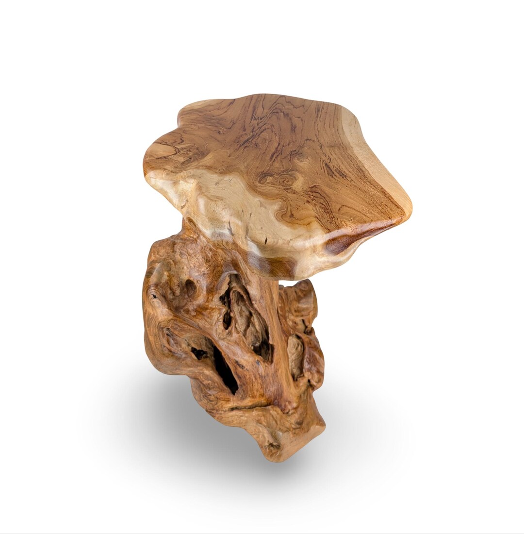 Tree Stump Side Table, Teak Side Table, Teak Accent Table, Wood Side ...