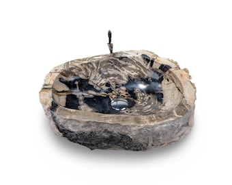 Petrified Wood Vessel Sink - Raw Edge Tabletop Wash Basin