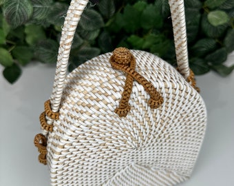 RATTAN HANDBAG CROSSBODY, Straw Woven Bag, Beach Crossbody Bag, Summer Fashion Bag, Basket Bag, Natural Crossbody Bag, Crossbody Basket Bag