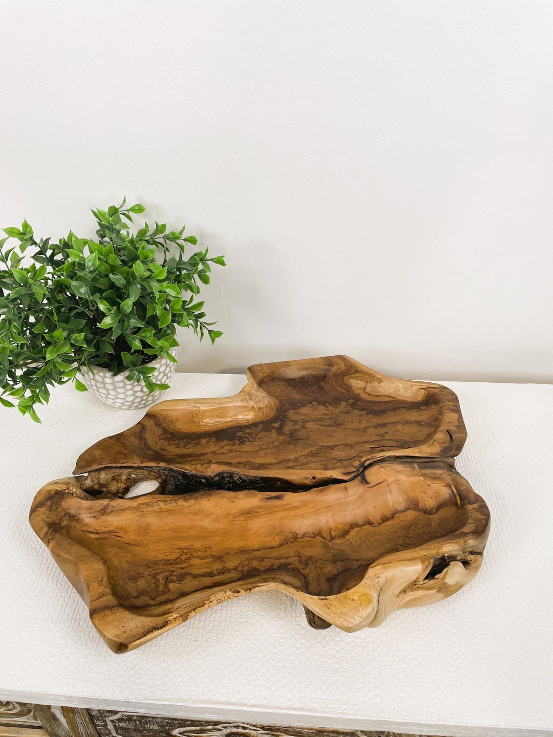 LIVE EDGE PLATTER Rustic Serving Platter Large Wood Plate Etsy