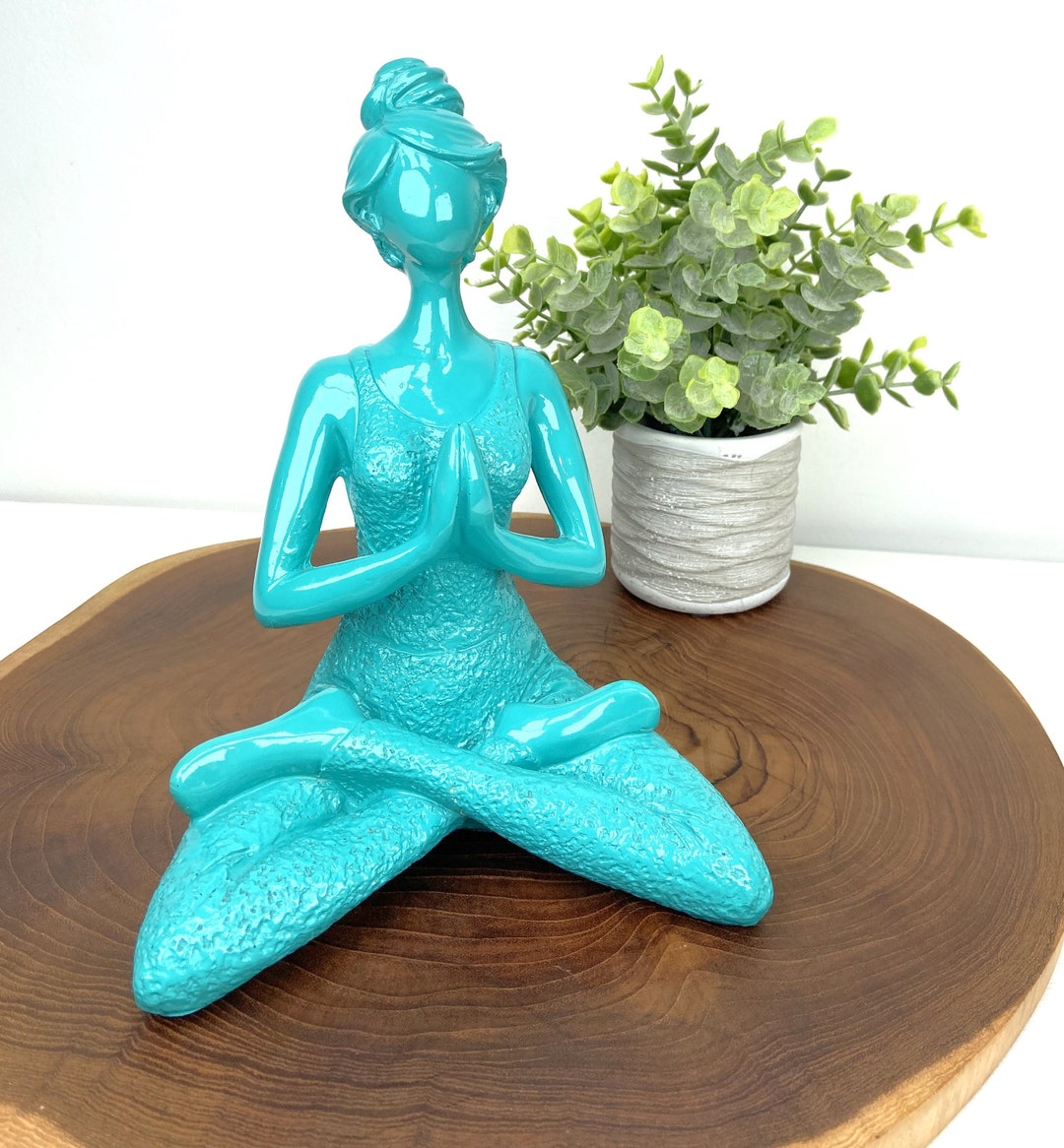 GARDEN YOGA STATUE Yoga Lady Figurine Meditating Yoga Etsy