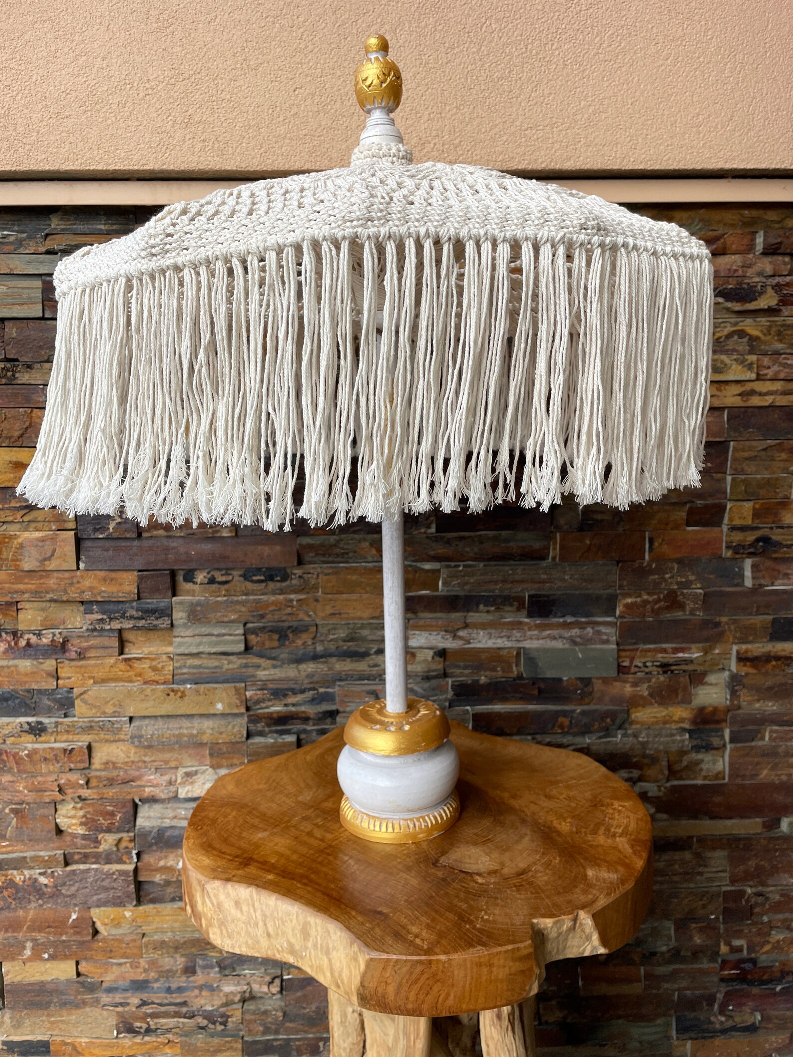 MACRAME TABLETOP UMBRELLA Balinese Umbrellas Wedding Etsy