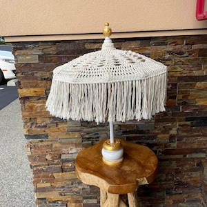 MACRAME TABLETOP UMBRELLA, Balinese Umbrellas, Wedding Umbrella, Boho Umbrella, Beach Table Decor, Summer Table Decor, Spring Table Decor