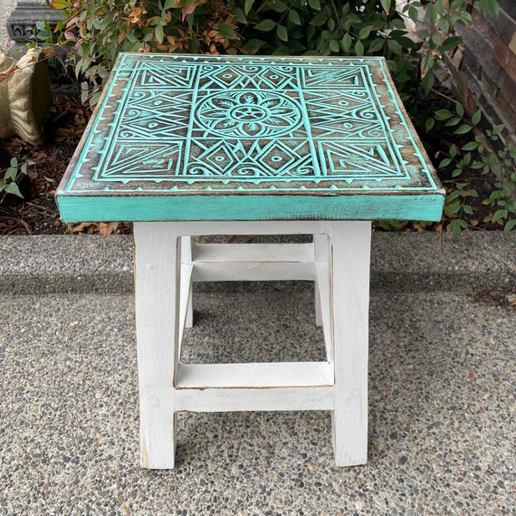 Small wooden 2024 decorative stool