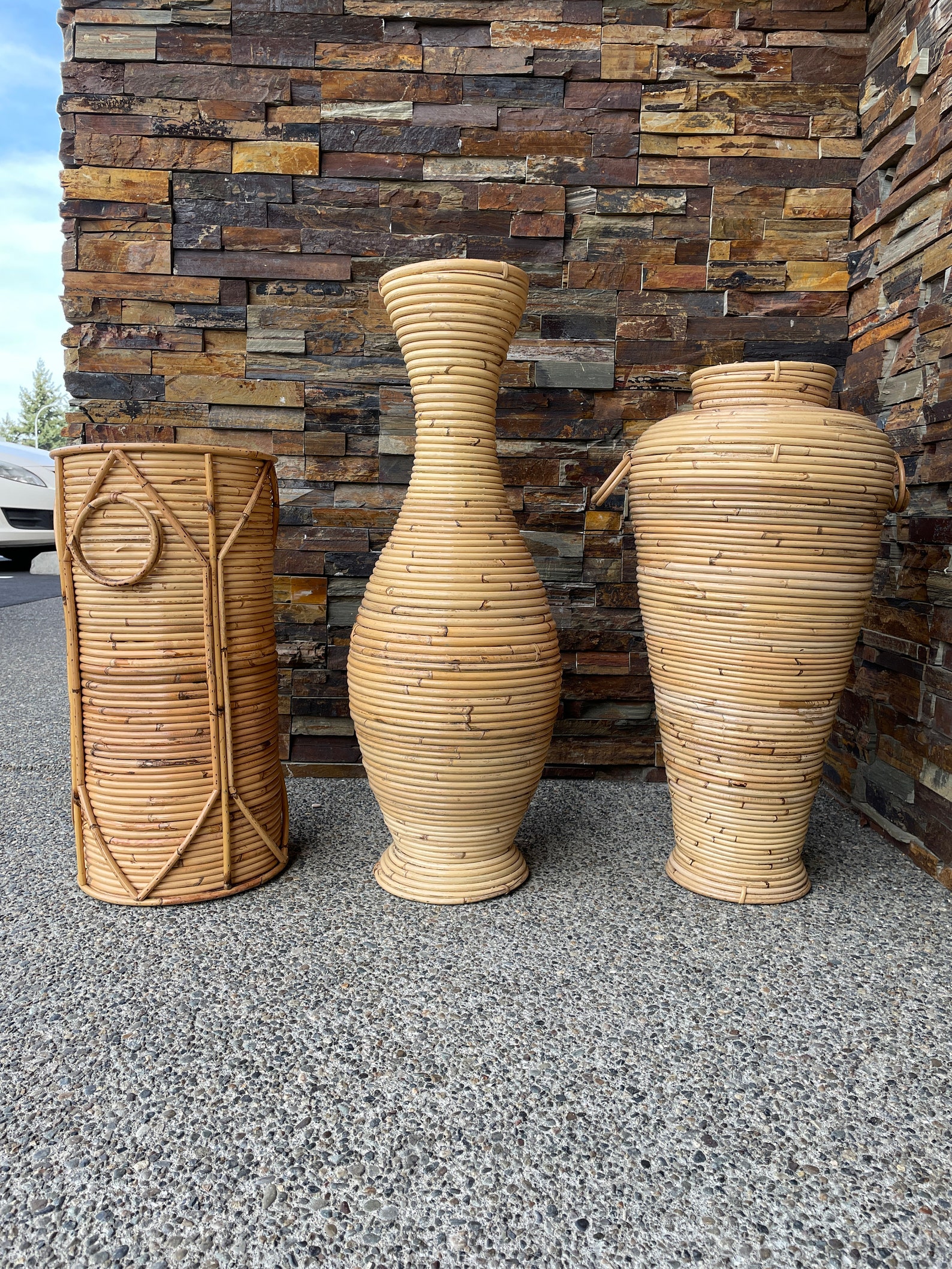 RATTAN FLOOR VASES Bamboo Floor Vases Tall Floor Vases Wood Etsy