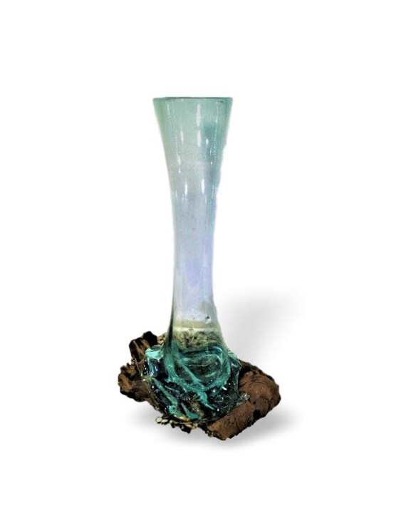 Melted Glass Vase Molten Over - Melted Glass And Wood Terrarium Melted Glass Vase Molten Over - Melted Glass And Wood Terrarium