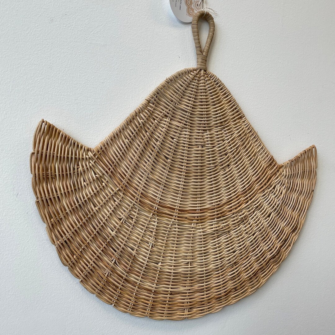 RATTAN WALL FAN, Vintage Wicker Wall Hangings, Woven Wicker Wall Decor ...