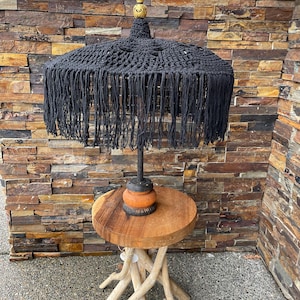 SMALL MACRAME UMBRELLA, Balinese Umbrella, Bali Umbrella, Table Top Umbrella, Boho Umbrella, Decorative Umbrella, Macrame Accent, Umbrella