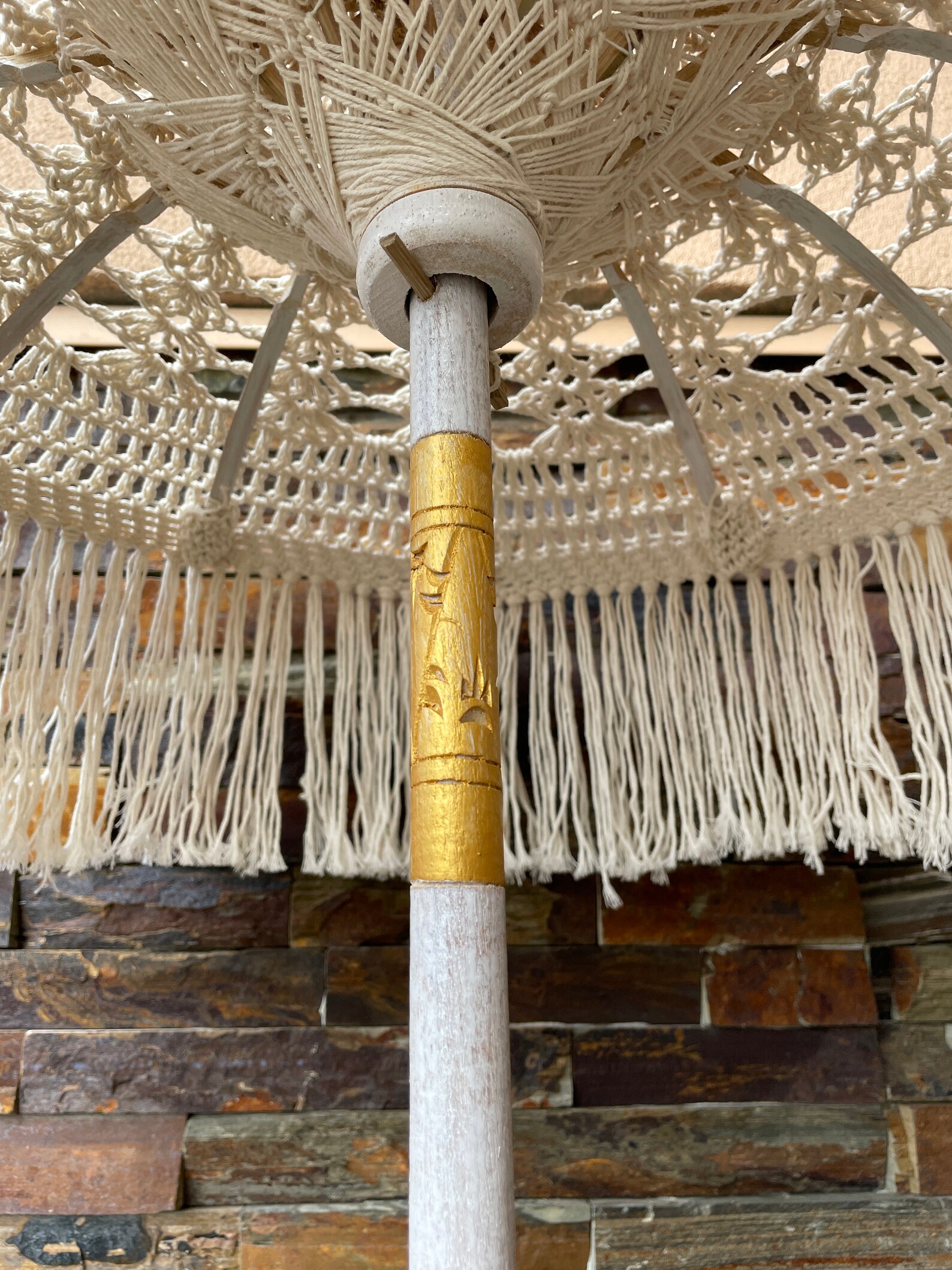 MACRAME TABLETOP UMBRELLA Balinese Umbrellas Wedding Etsy