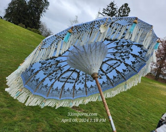 LAVENDER BALI UMBRELLA, Handpainted Umbrella, Wedding Umbrella, New Umbrella, Bali Umbrella, Garden Umbrella, Tassel Umbrella, Beach Umbrell