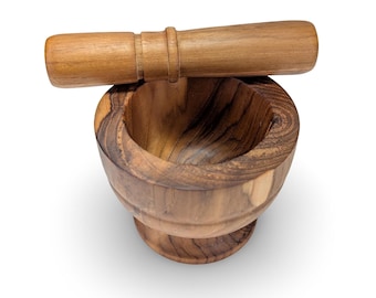 TEAKWOOD MORTAR AND Pestle, Wood Pestle Utensil, Handcrafted Mortar & Pestle, He