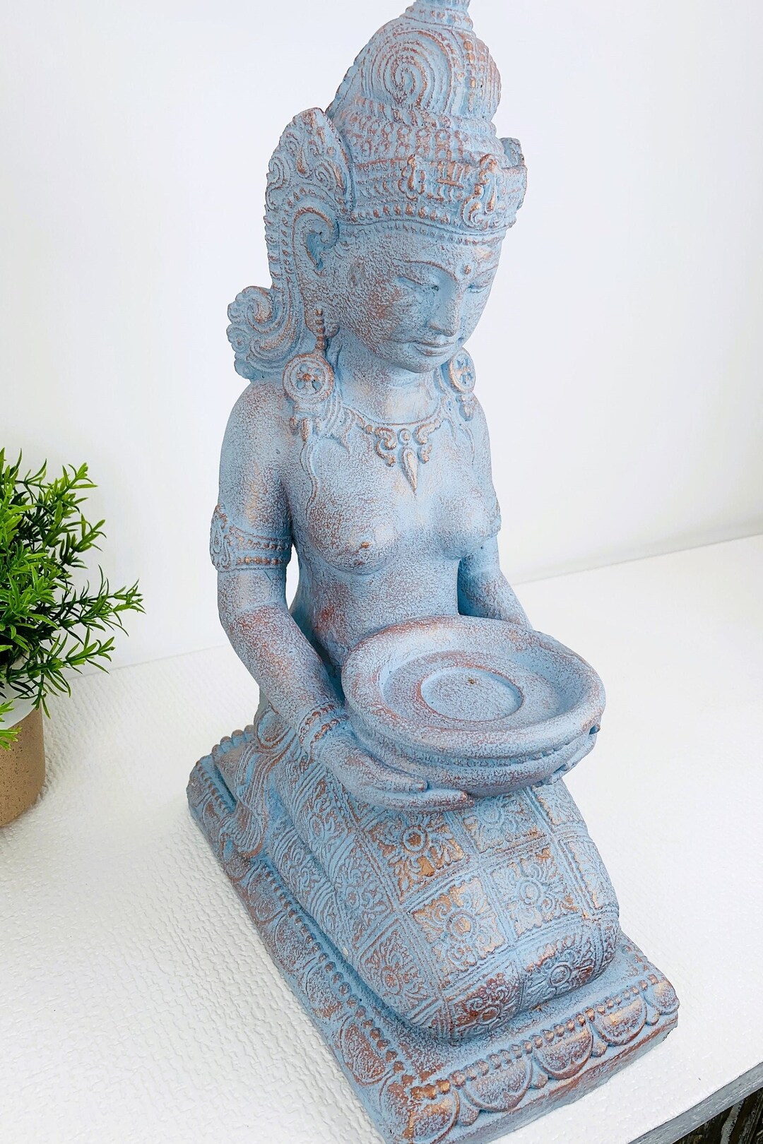 GODDESS STONE GARDEN Statue, Acarved Stone Statue, Yoga Garden Statue