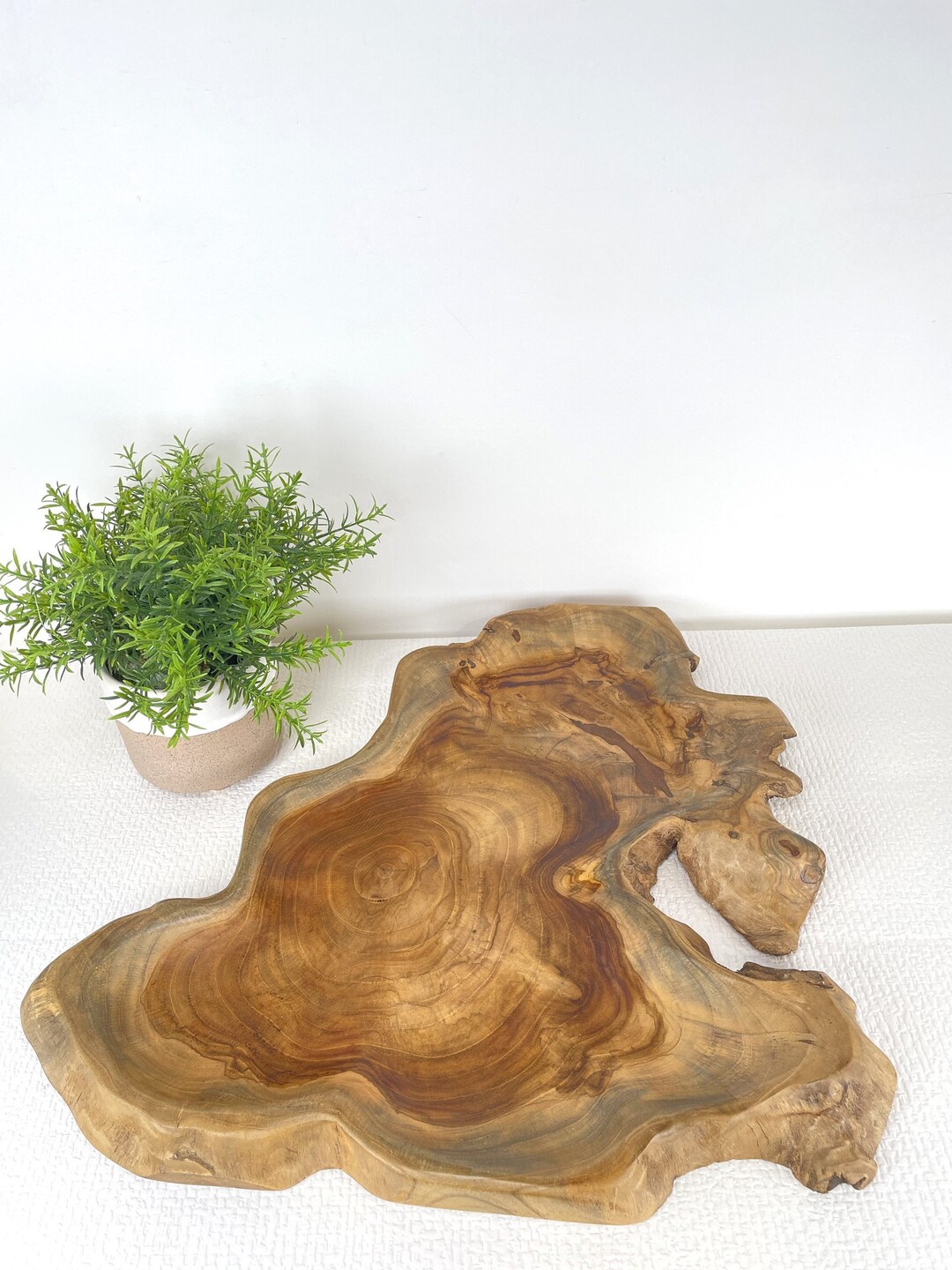 LIVE EDGE PLATTER Rustic Serving Platter Large Wood Plate Etsy