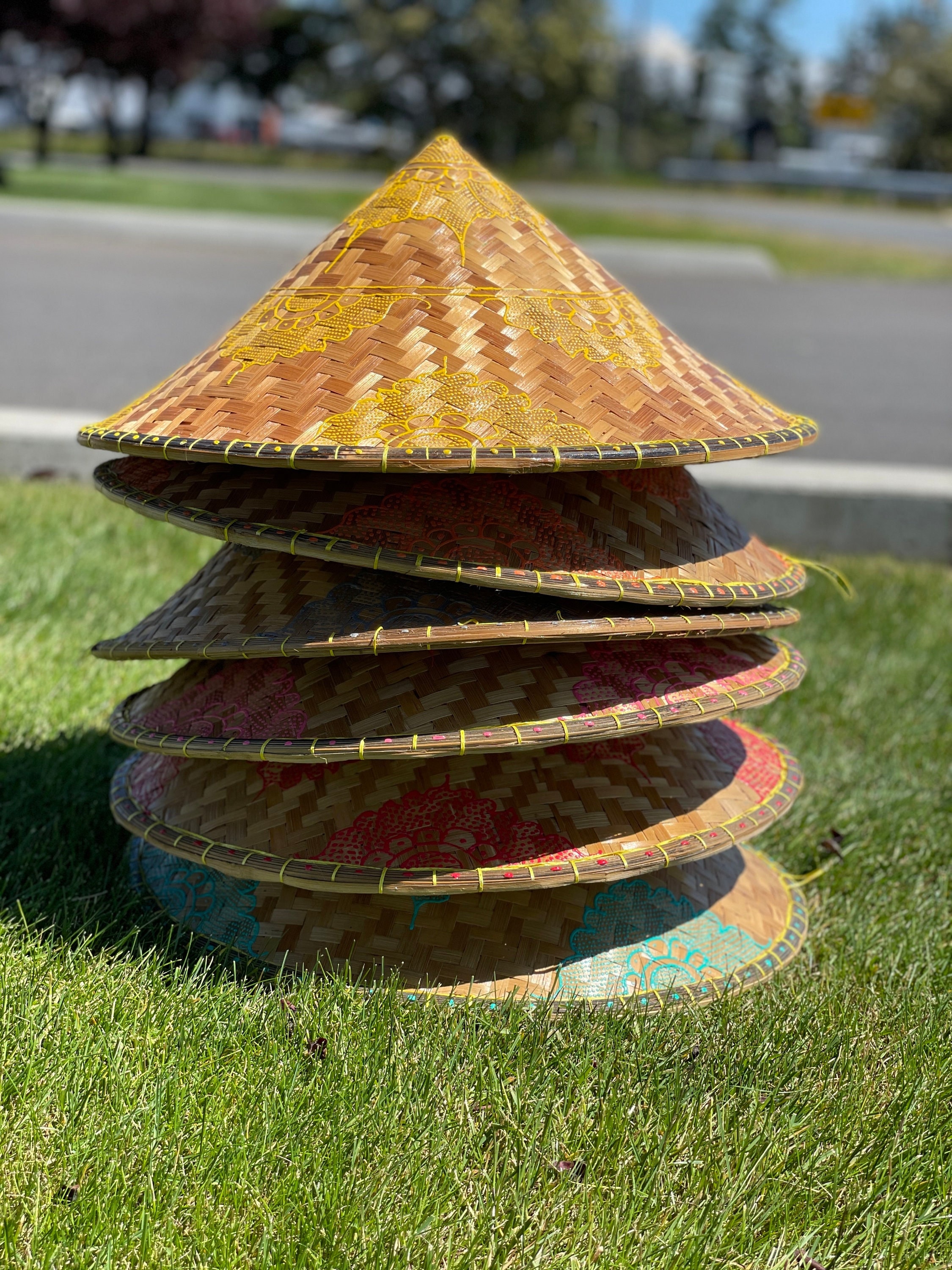 Spherical Cap Bamboo Hat Farmer Rice Hat Asian Hat Funny Party Hat