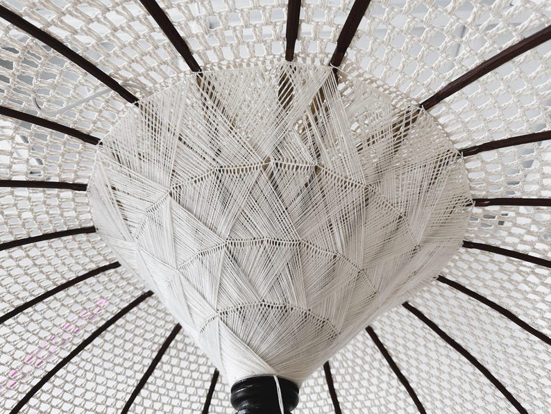 MACRAME UMBRELLAS, Bali Macrame Umbrellas, Patio Umbrellas, Tassel Umbrellas image 1