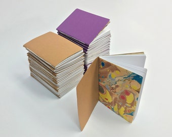 3.5x5 Pocket Notebooks, Handmade Notebooks, Whipped Berry/Kraft /White cover, Traveler's Passport Insert, 1 notebook
