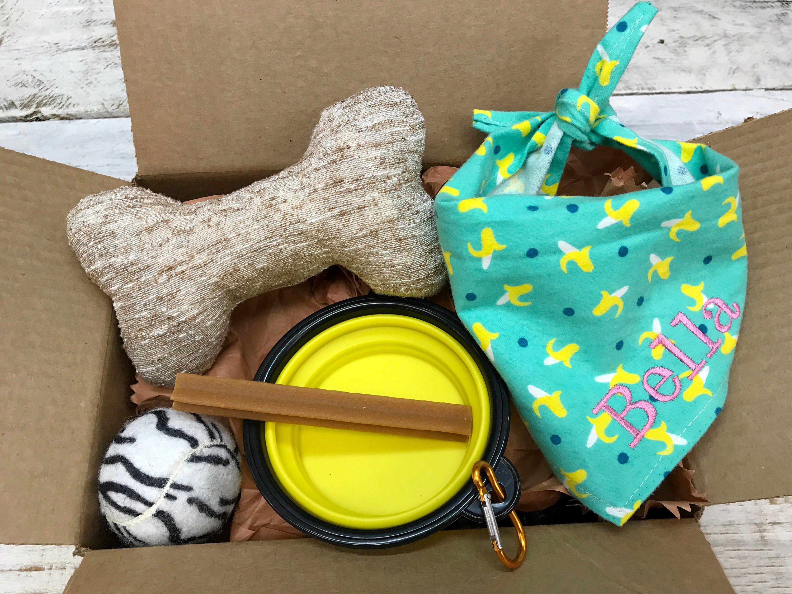 Personalized Dog Gift Box. Embroidery Name for Dog Bandana. Etsy