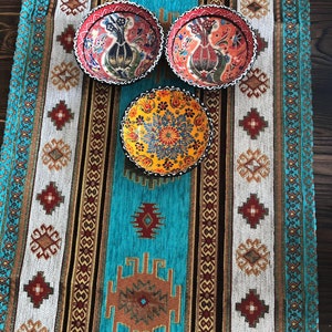 Turkish Oriental Table Runner, Oriental Table Runner, Blue and White Table Runner, Turkish Tulip Table Runner, Oriental Table Cloth