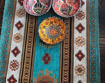 Turkish Oriental Table Runner, Oriental Table Runner, Blue and White Table Runner, Turkish Tulip Table Runner, Oriental Table Cloth