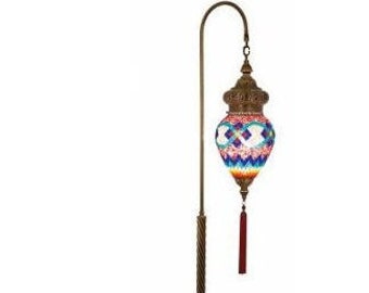 Handmade Oriental Mosaic Floor Lamp, Boho Floor Lap, Turkish Floor Lamp, Mosaic Bohemian Floor Lamp, Handmade Unique Floor Lamp, Tassel