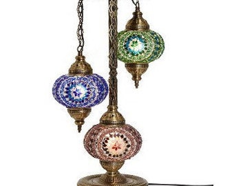 Autumn Chandelier, Turkish Mosaic Floor Lamp, Large Balls, Mosaic Floor Lamp, Free Worldwide Express Shipping