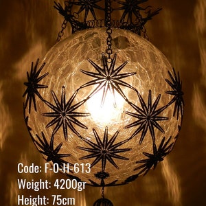 Ottoman Ceiling Lamp, Unique Kitchen Ceiling Lamp, Transparent Round Ceiling Lamp, Glass Round Ball Shape Ceiling Lamp