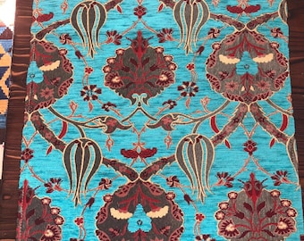 Turkish Oriental Table Runner, Oriental Table Runner, Turquoise Table Runner, Turkish Tulip Table Runner, Oriental Table Cloth