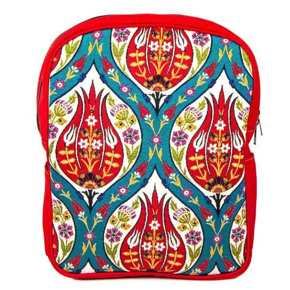 Turkish Tile Inspired Backpack, Kilim Backpack, Oriental  display picture 2