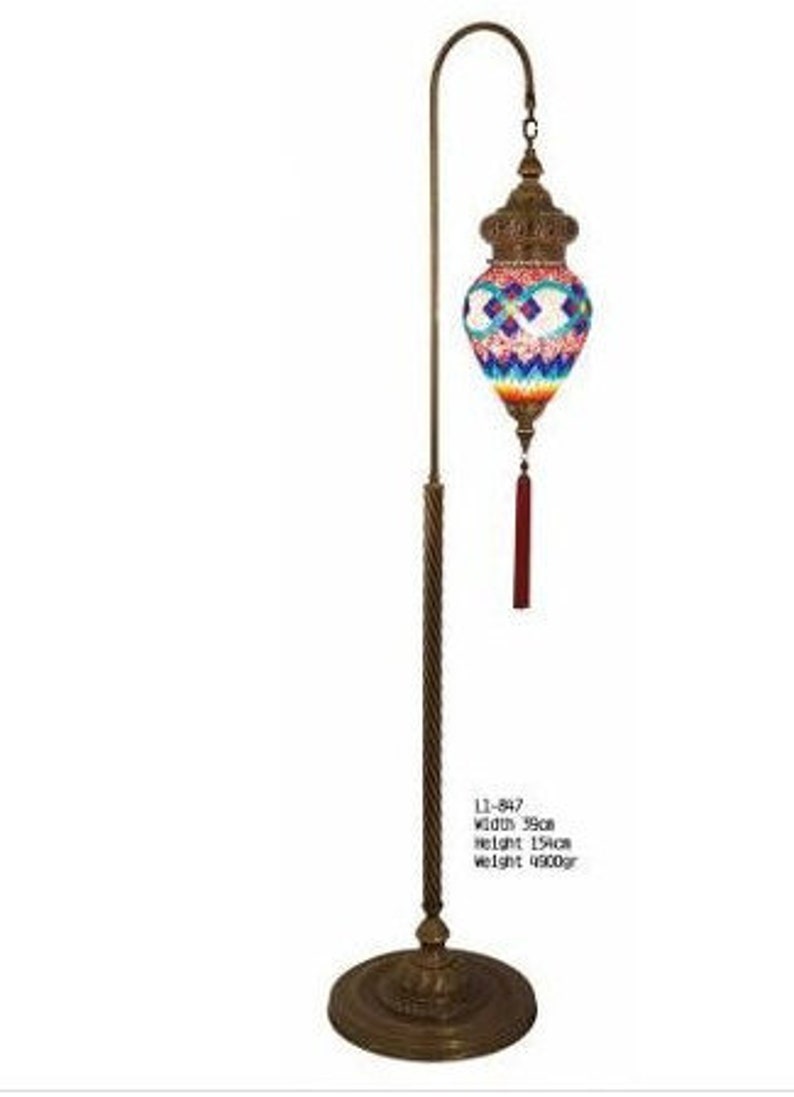 Handmade Oriental Mosaic Floor Lamp Boho Lap Turkish Bohemian Unique Tassel