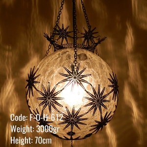 Authentic Ottoman Ceiling Lamp, Unique Kitchen Ceiling Lamp, Transparent Round Ceiling Lamp, Glass Round Ball Shape Ceiling Lamp