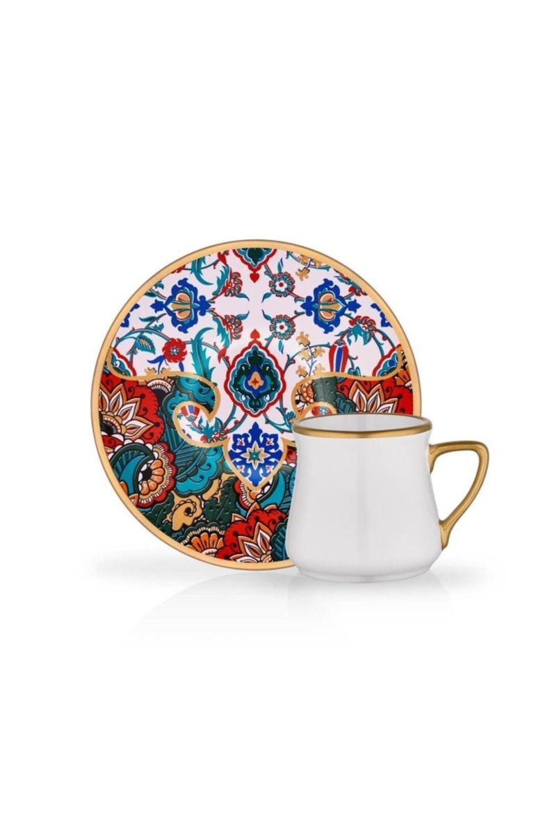 6x Elephant Porcelain Turkish Coffee Set, Luxurious Turkish Coff 6x Elephant Porcelain Turkish Coffee Set, Luxurious Turkish Coff