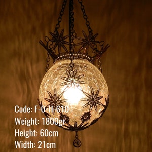 Ottoman Ceiling Lamp, Unique Kitchen Ceiling Lamp, Transparent Round Ceiling Lamp, Glass Round Ball Shape Ceiling Lamp