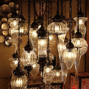 Handmade Pyrex Turkish Chandelier, 25 Lamps, Large Chandelier, Turkish Chandelier