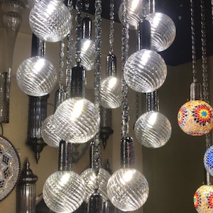 Large Transparent Chandelier, Huge Chandelier, Hotel Chandelier, Restaurant, Luxurious Chandelier, Turkish Chandelier, Glass Chandelier