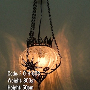 Ottoman Ceiling Lamp, Unique Kitchen Ceiling Lamp, Transparent Round Ceiling Lamp, Glass Round Ball Shape Ceiling Lamp