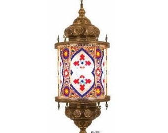 Mosaic Bohemian Chandelier, Lantern Style, Unique Chandelier,