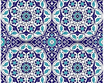 Juego de 4 azulejos de cerámica turca, azulejos de cerámica Iznik, azulejos para hammam, azulejos de cocina, azulejos para escalera, 20 x 20 cm (7,8")