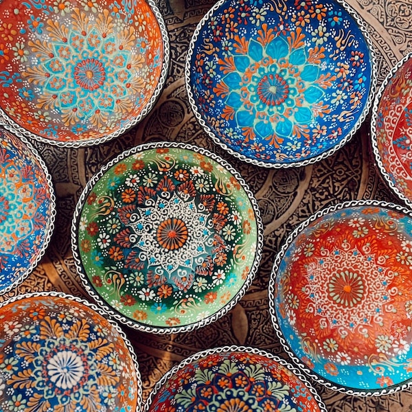 5.9" Turkish Ceramic Bowl, Large Ceramic Bowl, Meze Bowl, Mezze Serving Bowl, Sallad Bowl,15 cm (5.9")