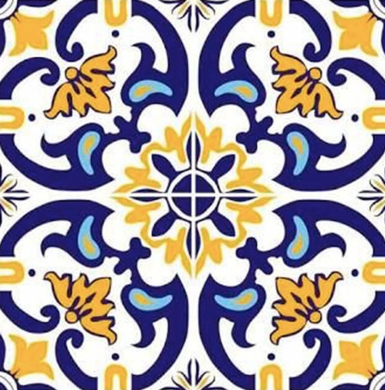 Turkish Rug Sticker 10x Peel and Stick Turkish Ceramic Design Sticker, Each Sticker 20x20 ...